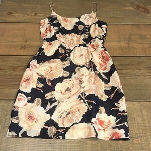 J. Crew Spaghetti Strap Floral Silk Dress Size 0